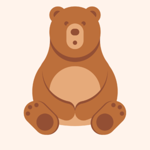 Minimalist-style poster of a bear