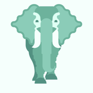 Póster minimalista de un elefante