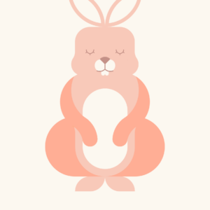 Minimalist-style poster of a rabbit